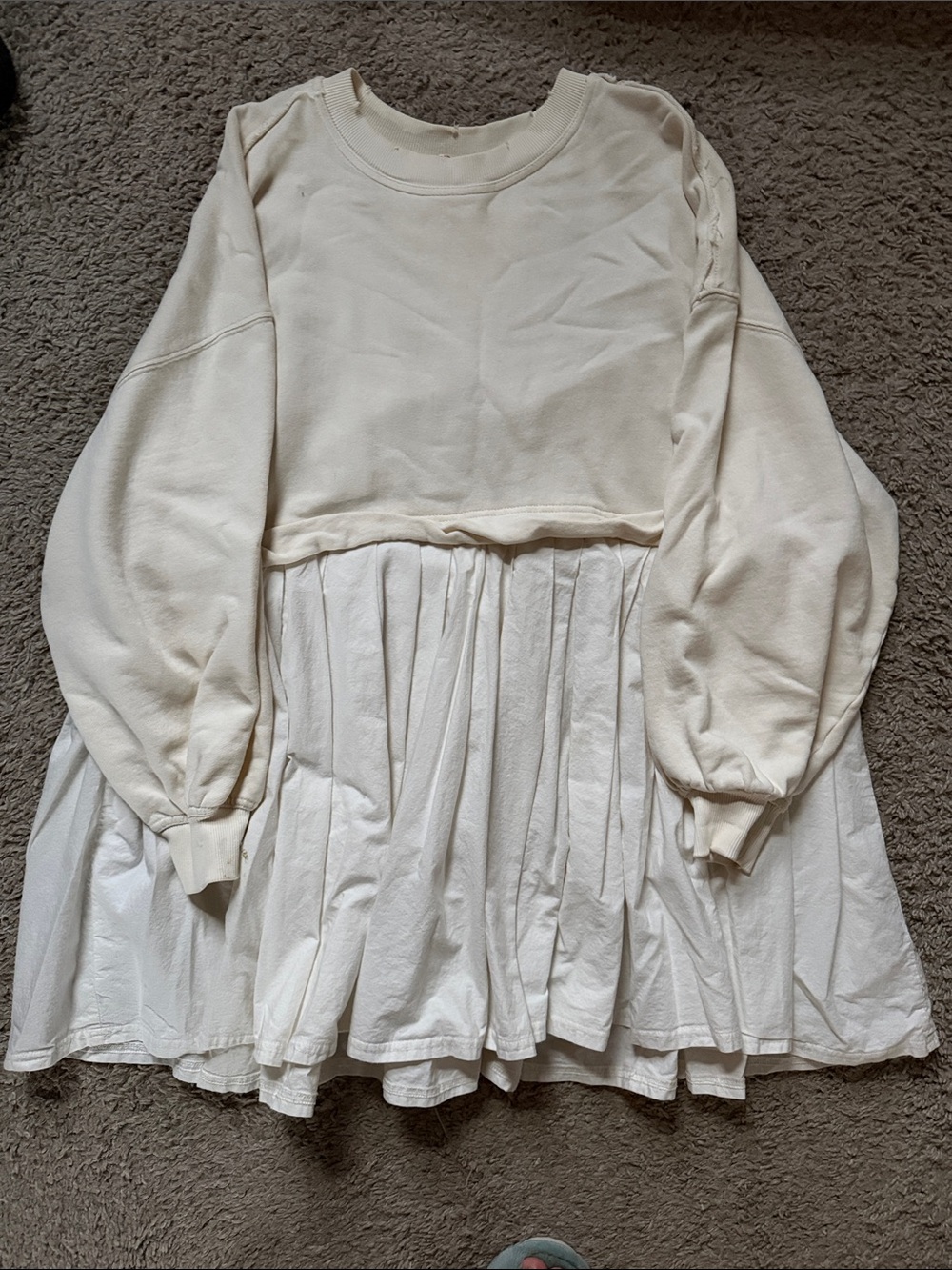 Free People Cream Layered Pullover Dress